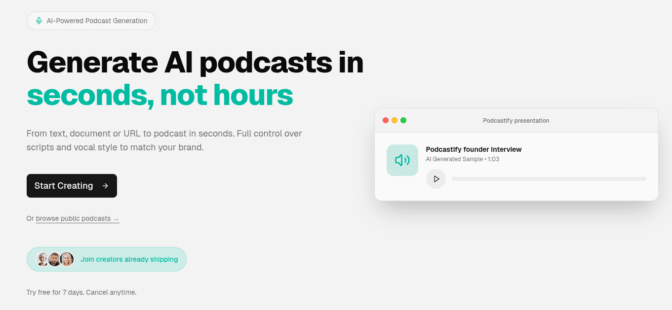 Podcastify - Générateur de podcasts IA